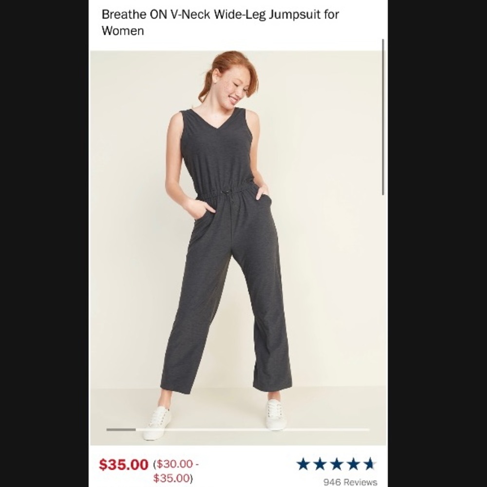 Breathe ON V-Neck Wide-Leg Jumpsuit for Women